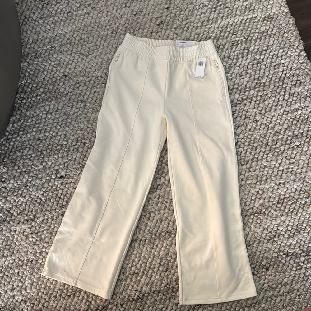 Cream Kids Pull-On Wide-Leg Bottoms